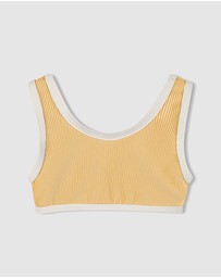 Zulu & Zephyr Mini - Mini Stripe Rib Scoop Bikini Top - Kids-Teens