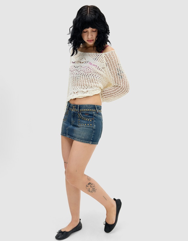 BDG By Urban Outfitters - Stud Double Shank Mini Skirt