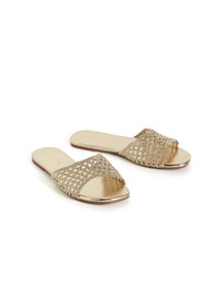 City Chic - Wide Fit Weave Flat Slide