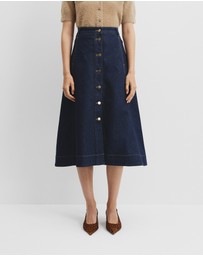 Country Road - A-line Denim Midi Skirt