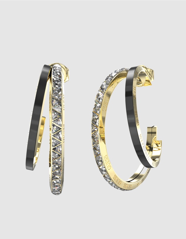 GUESS - Gold-Tone Trinity Double Hoop Earrings