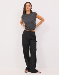 Calli - Melton Round Neck Knit Vest