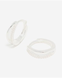 Lovisa - Sterling Silver Cubic Zirconia Double Hoop Earrings