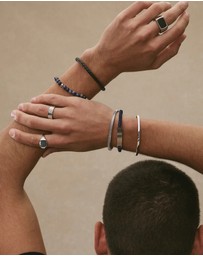 Najo - Apollo Men's 6mm Sodalite & Steel Elasticised Bracelet
