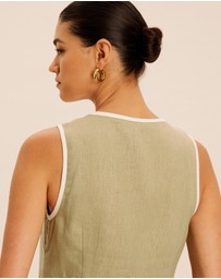 AERE - Sloane Linen Tie Top