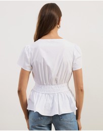 Atmos&Here - Lana Cotton Shirred Top