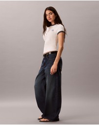 Calvin Klein Jeans - Calvin Klein Logo Slim Ringer Tee