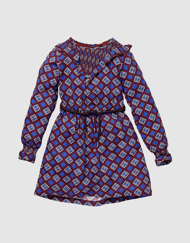 Quapi - Kala Long Sleeve Retro AOP Dress - Kids-Teens