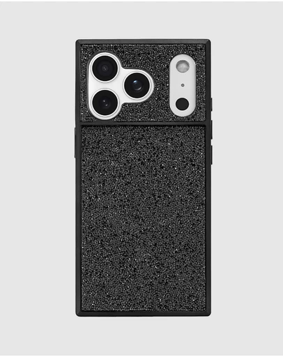 Flaunt - Flaunt Square Elegance Black Crystal MagSafe Case for iPhone 18 Pro Max / 17 Pro Max