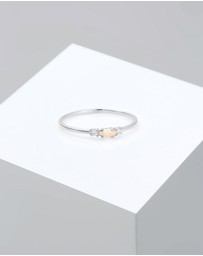 Elli Jewelry - Ring Vintage Zirconia 925 Sterling Silver Opal