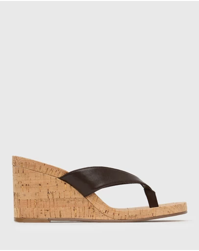 Betts - Wider Fit Sable 2 Thong Wedge Casual Sandals