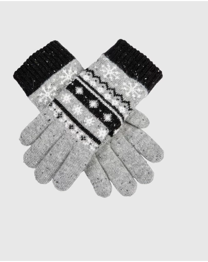 DENTS - Fair Isle Jacquard Knitted Gloves