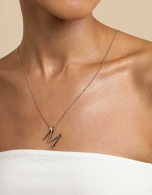 Astrid & Miyu - Initial Bold Pendant 18ct Necklace