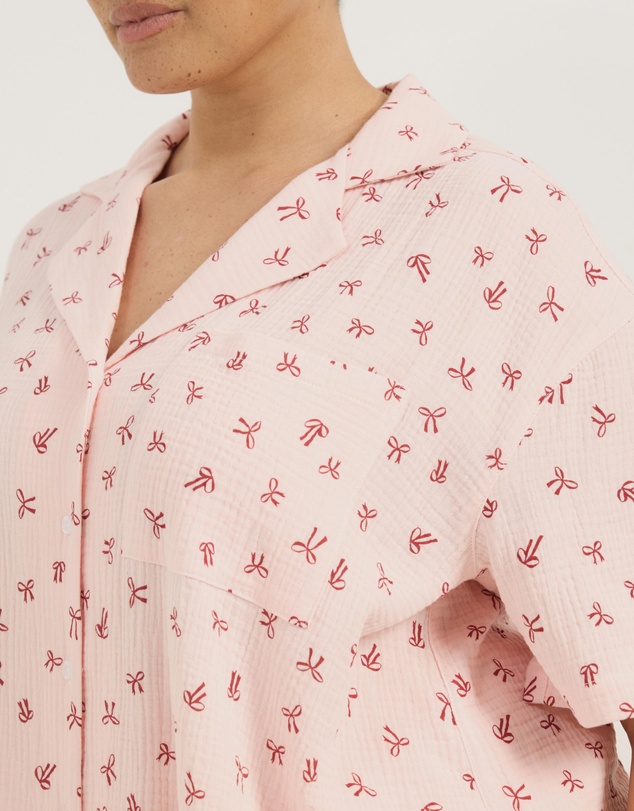 Atmos&Here Curvy - Bow Short Sleeve Pyjama Set