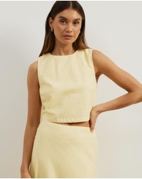 Atmos&Here - Celina Linen Blend Crop Top