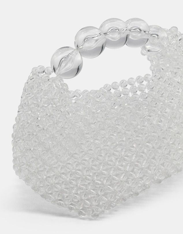 Morgan & Taylor - Avery Beaded Bag in Clear White