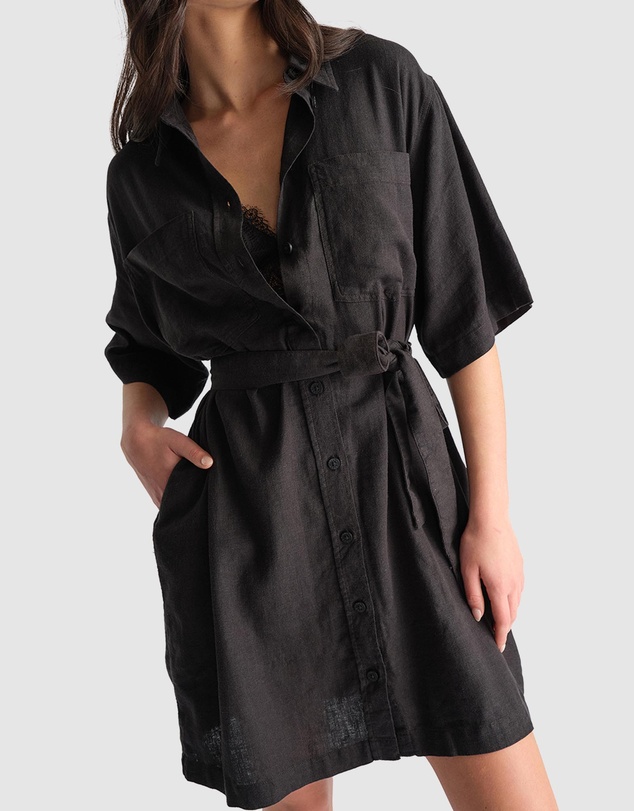 Decjuba - D-Luxe Linen Blend Short Dress