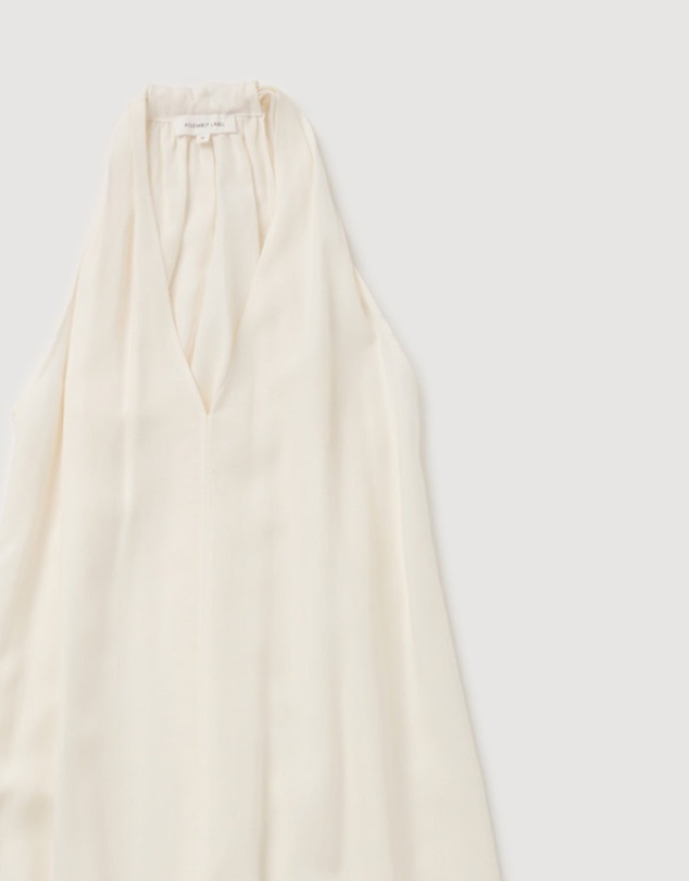 Revibe - Repaired Assembly Label Linen Blend Halter Dress