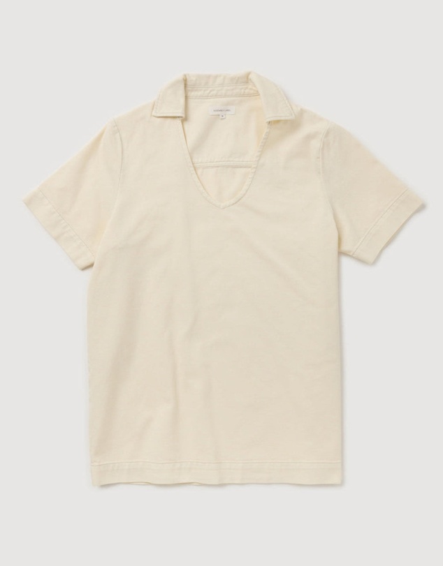 Revibe - Repaired Assembly Label Cotton Denim Short Sleeve Shirt