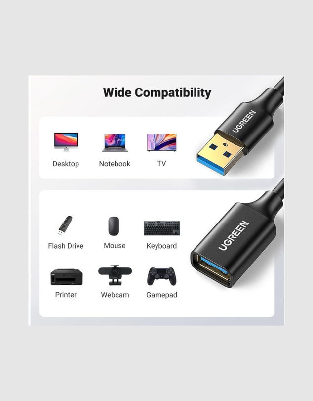 Ugreen - UGREEN 3m USB 3.0 Extender Cable 5Gbps