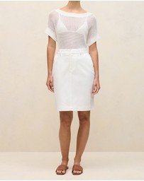 Trenery - Classic Denim Skirt in White