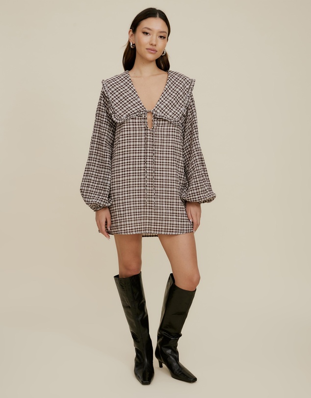 The Fated - Montant Check Mini Dress