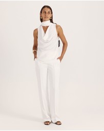 SABA - Tina Cowl Neck Fringe Top