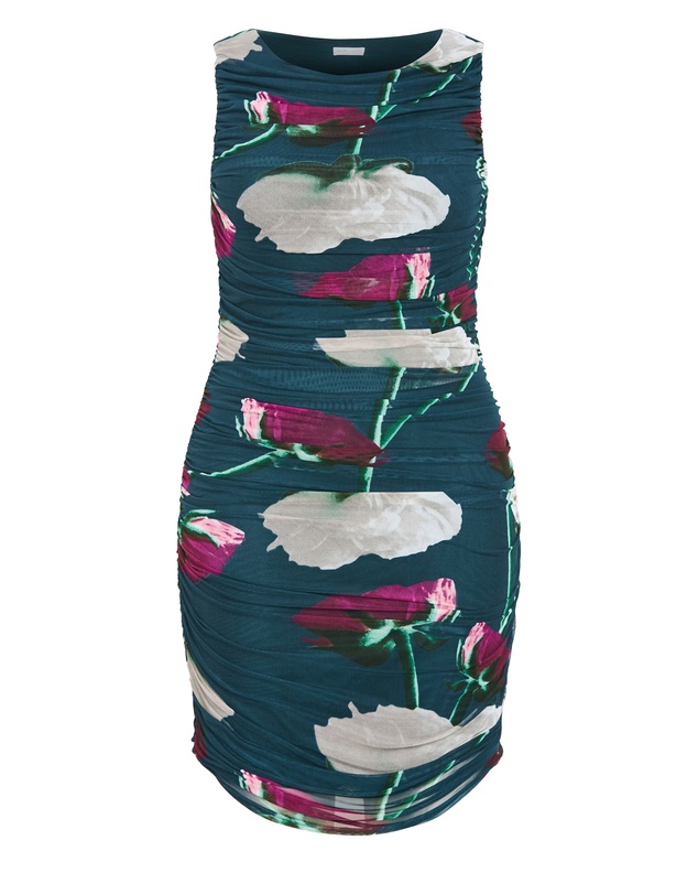 City Chic - Halo Ruched Print Mini Dress