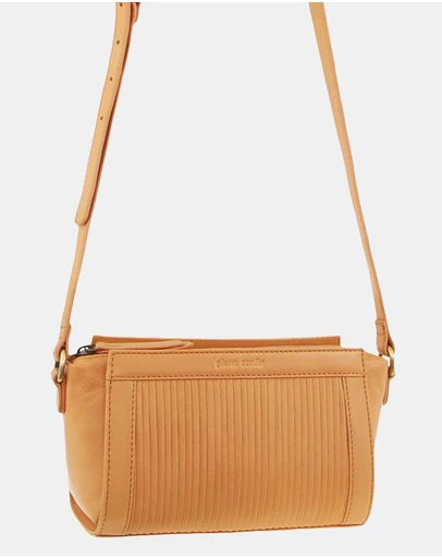 Pierre Cardin - Pierre Cardin Leather Pleated Design Crossbody Bag