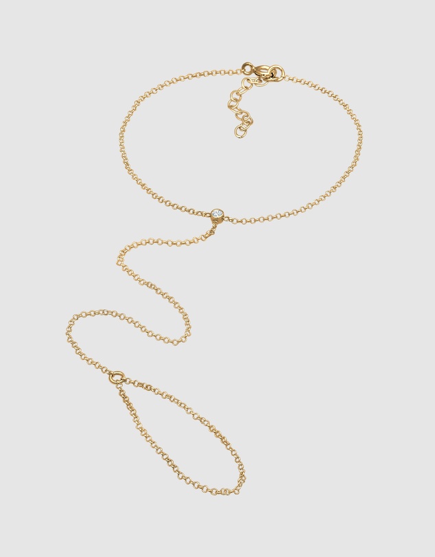 Elli Jewelry - Crystal Hand Chain in Gold-Plated 925 Silver