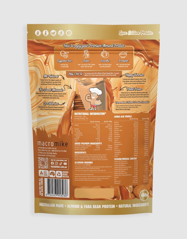 Macro Mike - Caramelised Biscuit Premium Almond Protein - 400g