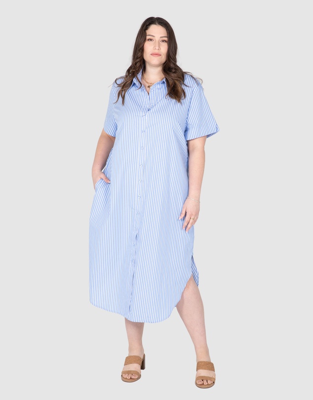 Love Your Wardrobe - Tamsin Stripe Shirt Dress