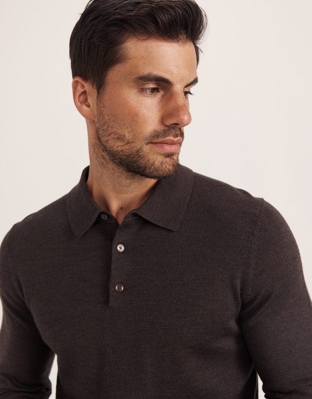SABA - Franklin Merino Wool Long Sleeve Polo