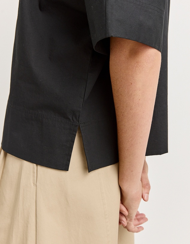 Toorallie - Poplin Split Neck Top