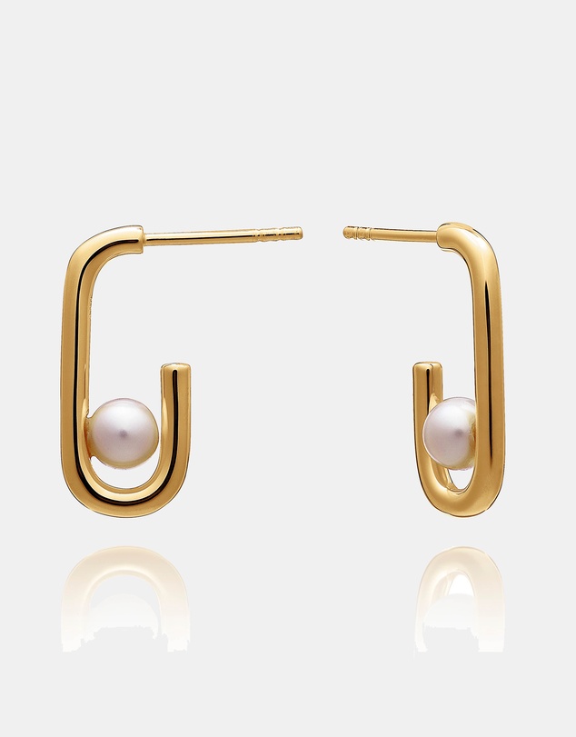 Rachel Jackson - Stellar Hardware White Pearl Hoop Earrings