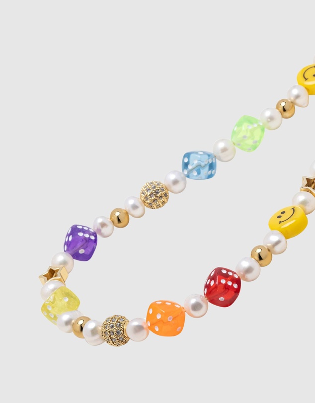 Nialaya Jewellery - Men's Pair of Dice Pearl Choker
