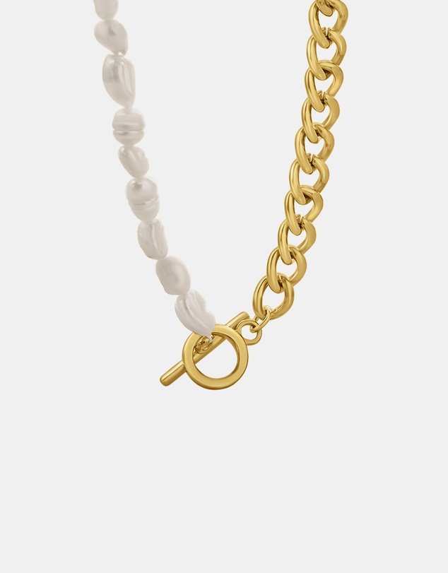 Zoe Olivia - Waterproof Freshwater Pearl Half Chain FOB Necklace