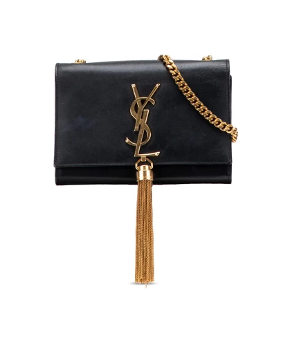 Saint Laurent - Pre-Loved Small Leather Monogram Kate Tassel Crossbody