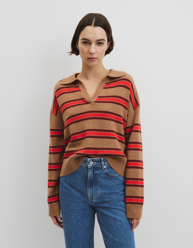 Country Road - Australian Cotton Blend Stripe Knit Polo