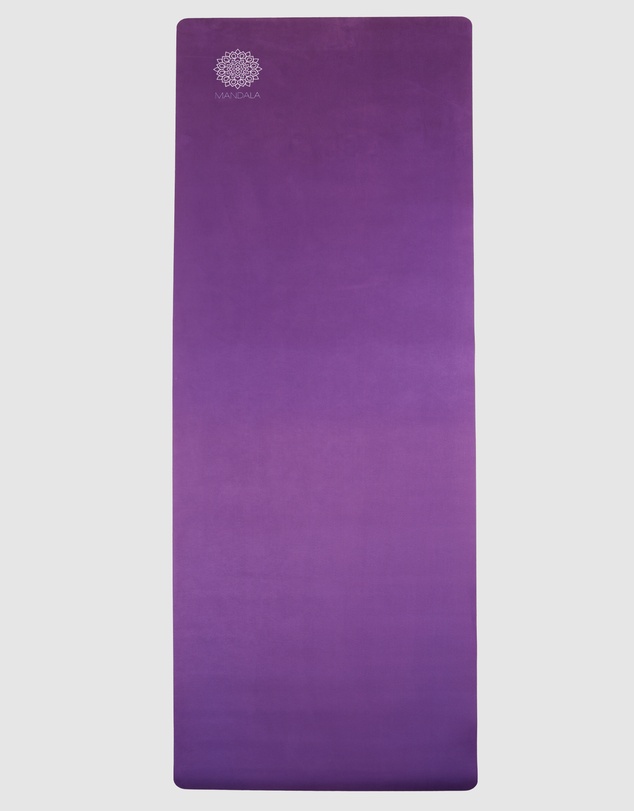 Mandala - Mandala Yoga Mat Premium Bundle, Includes Yoga Mat 188cm H x 61cm W, Yoga Strap & Steel Hydration Bottle - Purple