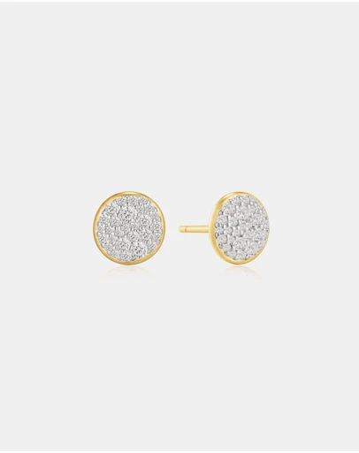 Ania Haie - Gold Pave Disc Stud Earrings