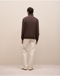 Trenery - Half Zip Sweat in Coffee Bean