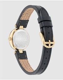 Ted Baker - Jolyye 24mm Gold-Tone Case with Black Dial and Leather Strap