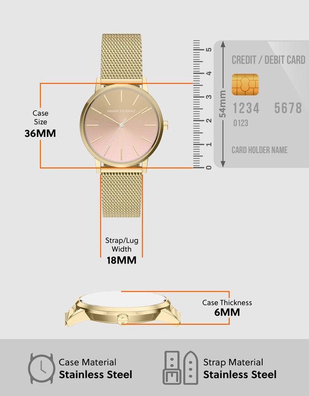 Armani Exchange - Gold Tone Analogue Watch