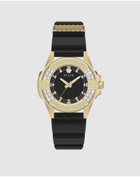 Philipp Plein - Plein Majesty Gold-tone with Crystals 38mm Black Dial and Silicone strap