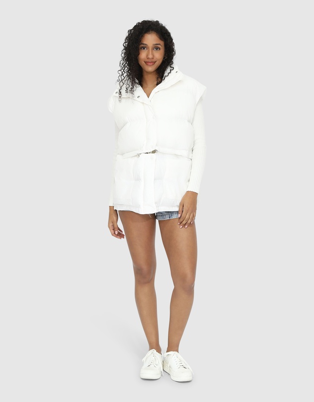 Belle & Bloom - Landslide Zip-Off Puffer Vest - Cream