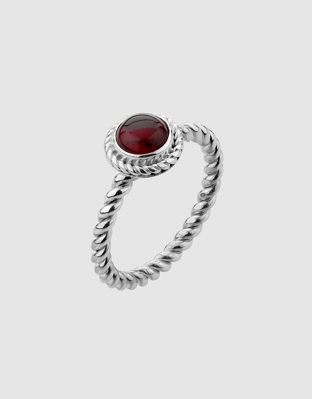 Elli Jewelry - Ring Women Birthstone January Garnet 925 Sterling Silver