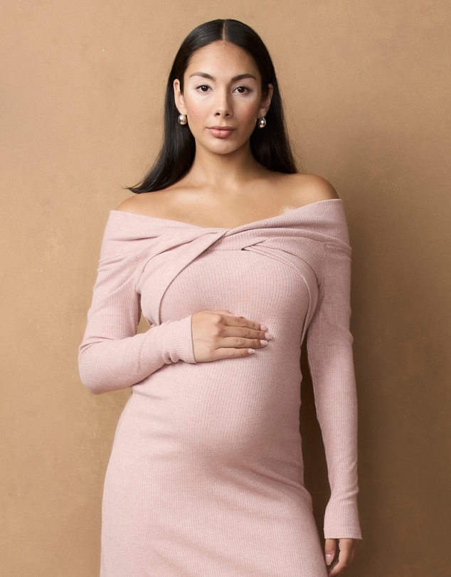 Soon Maternity - Twist Off shoulder Dress