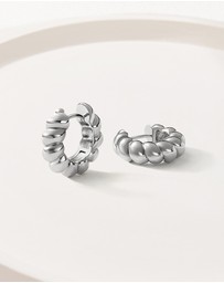 Mestige - Celeste Bead Hoops - Silver Plated