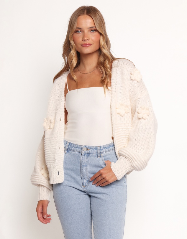 Petal & Pup - Harlee Flower Cardigan - White
